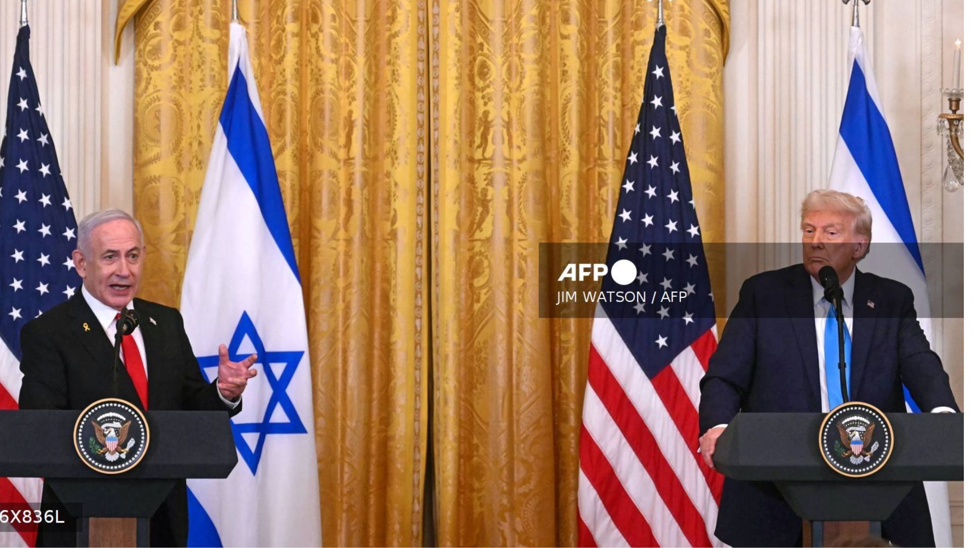 Primer ministro israelí, Benjamin Netanyahu y presidente de EE.UU., Donald Trump.