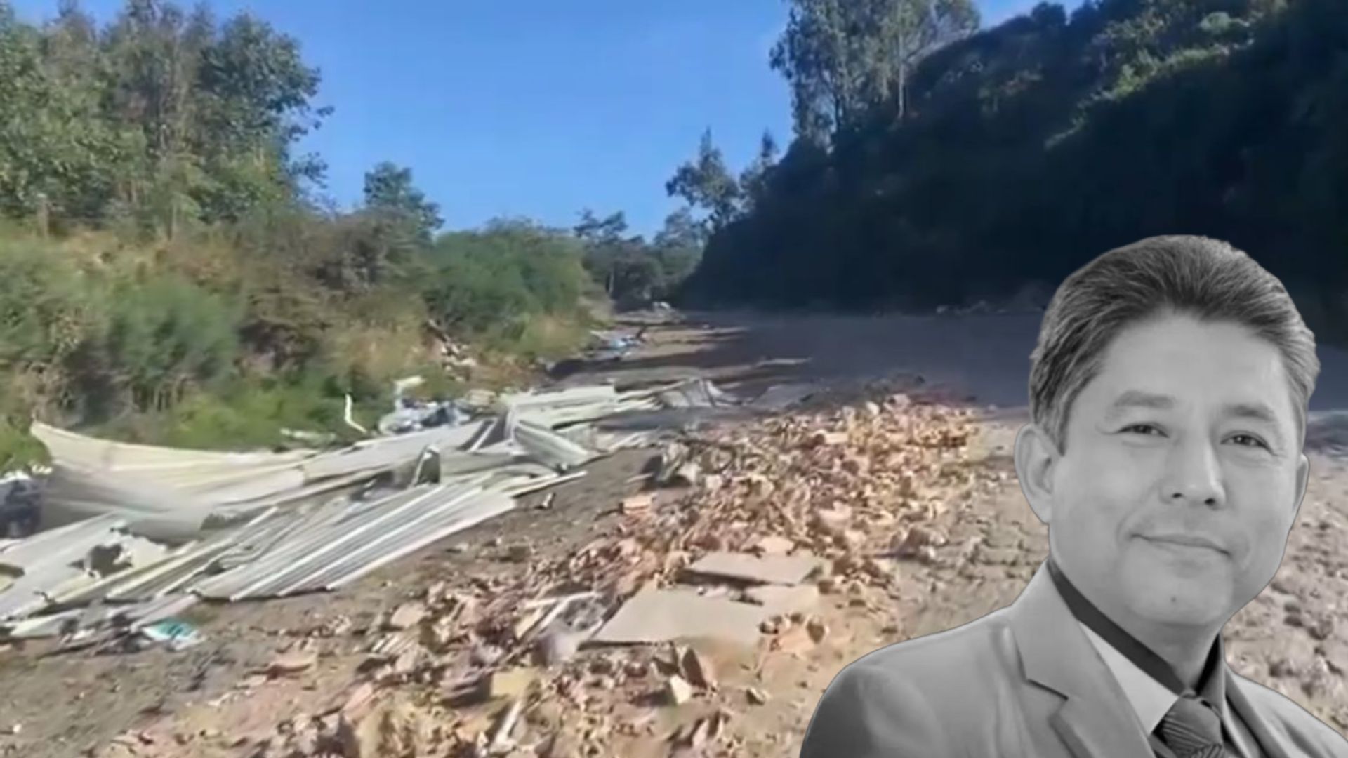 Lugar donde fue hallado el cuerpo del docente Neill Felipe Cubides.