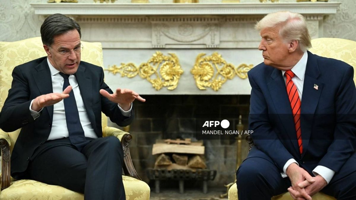 Mark Rutte y Donald Trump.