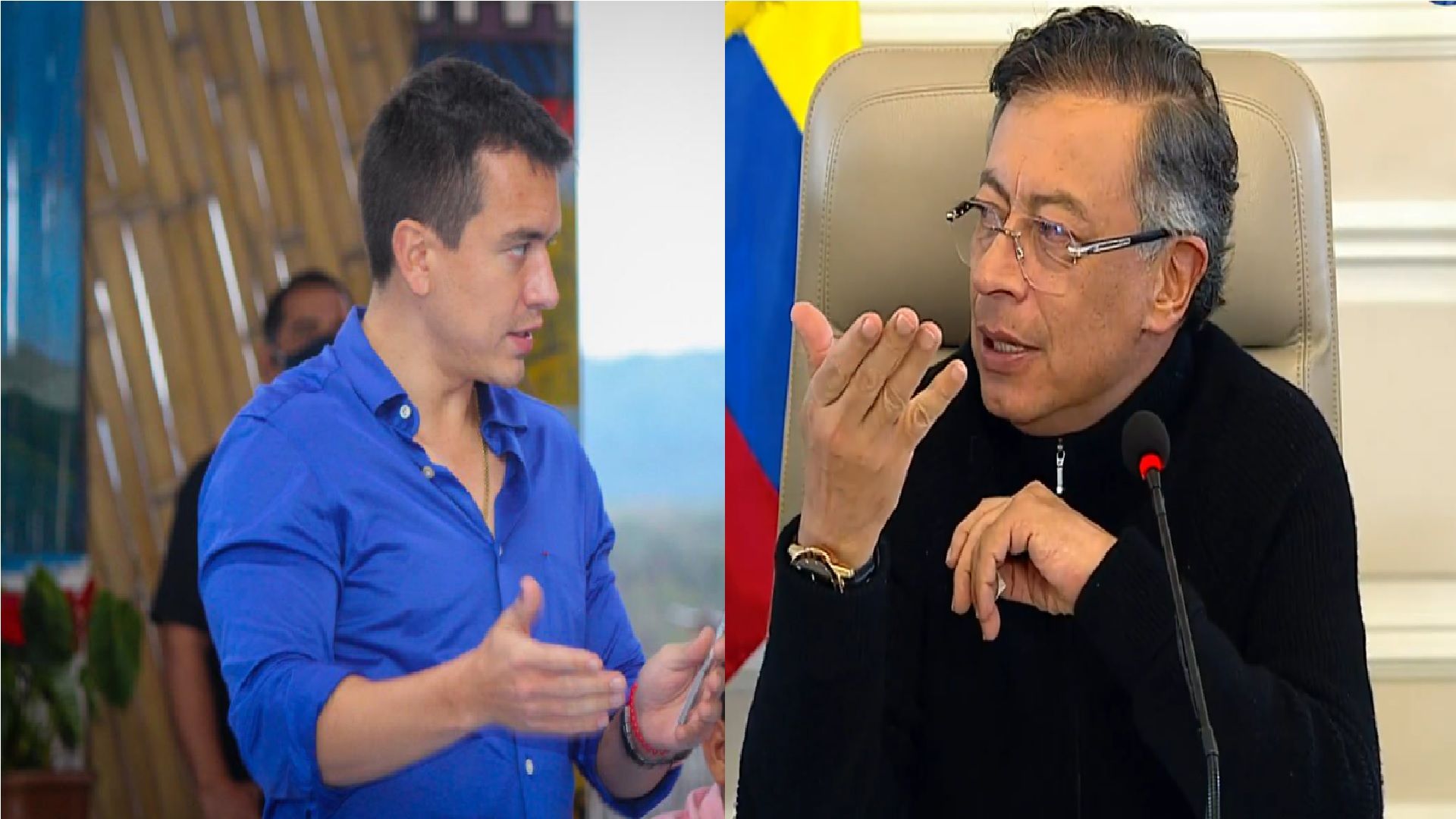 Presidentes Daniel Noboa y Gustavo Petro.