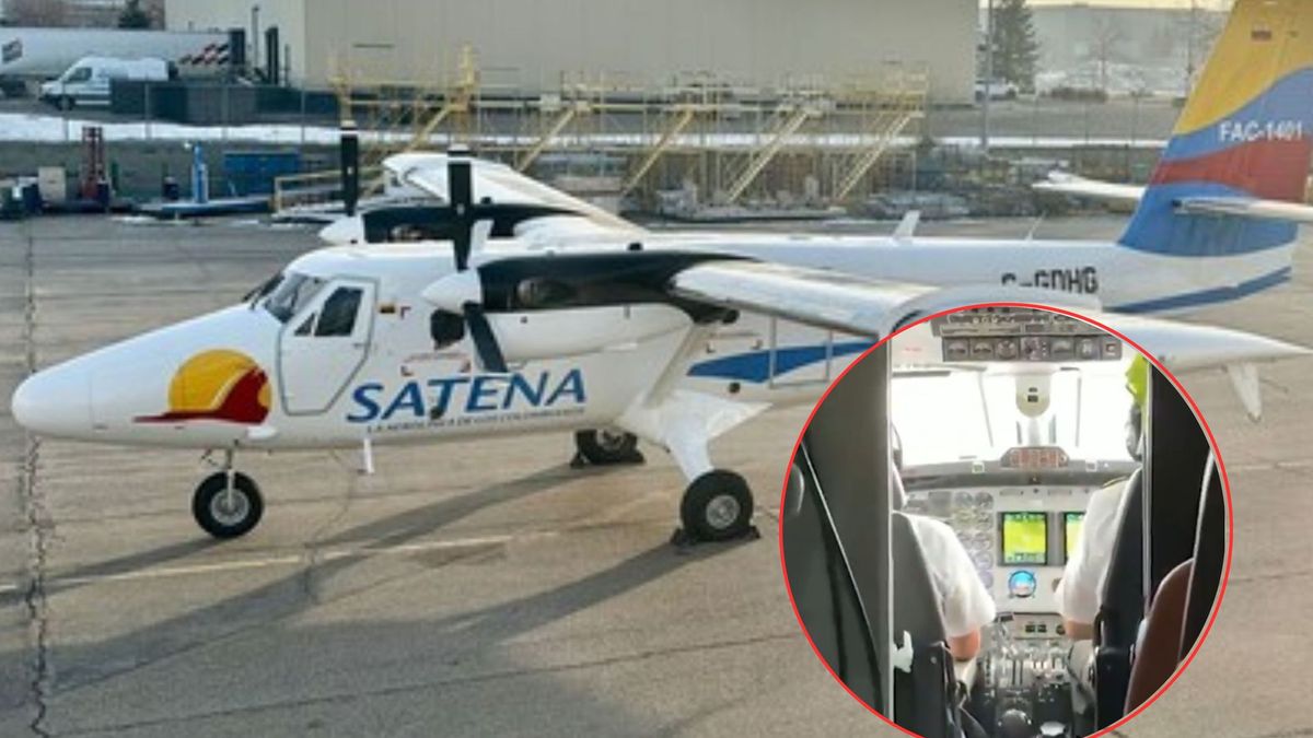 Avioneta Satena accidentada