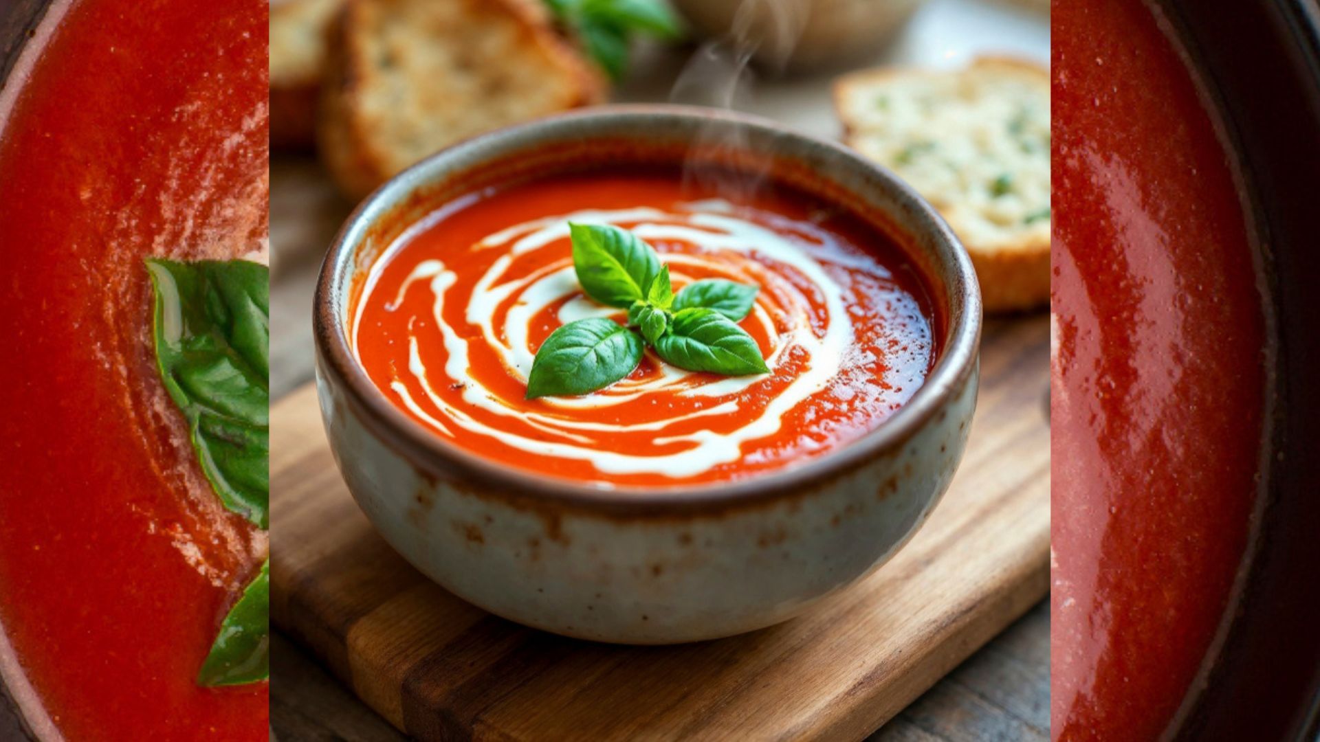 La crema de tomate se prepara con ingredientes básicos y rinde para cuatro porciones.
