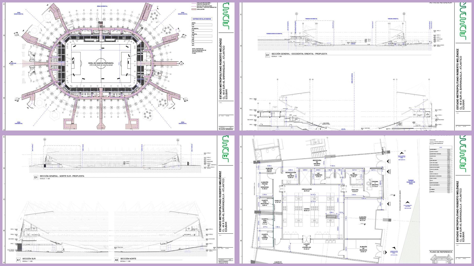 Planos de construcción - Estadio Metropolitano Roberto Meléndez