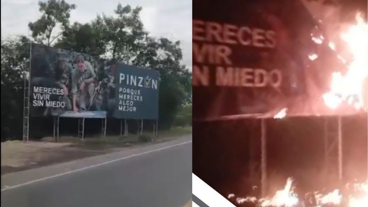 Valla quemada Catatumbo Juan Carlos Pinzón