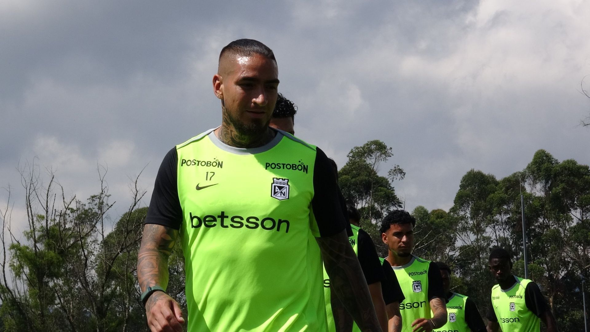Cristian Arango, entrenando con el Atlético Nacional