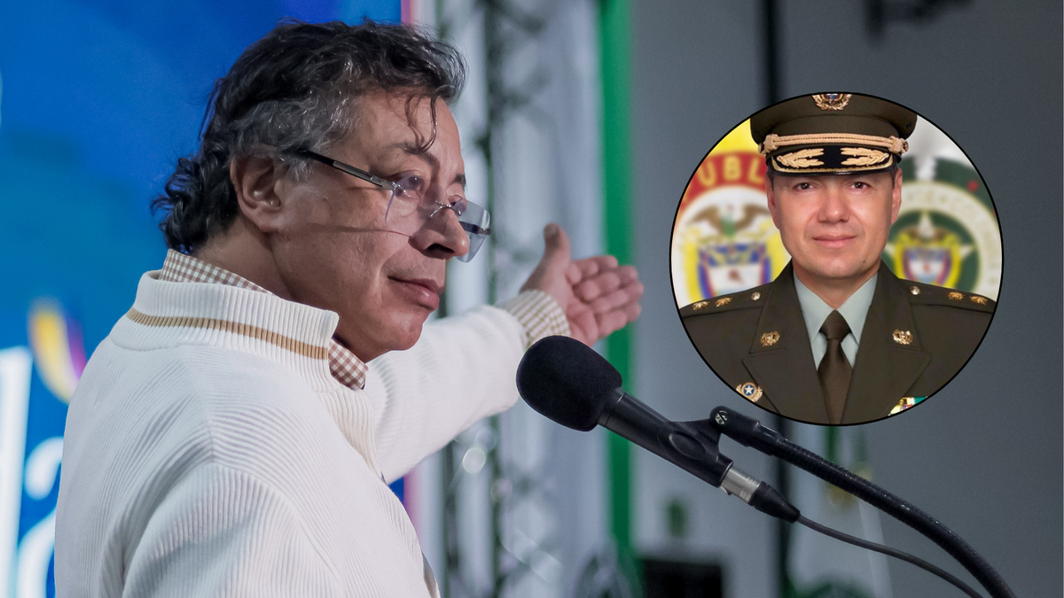 Presidente Gustavo Petro y general de la Policía, Edwin Urrego.