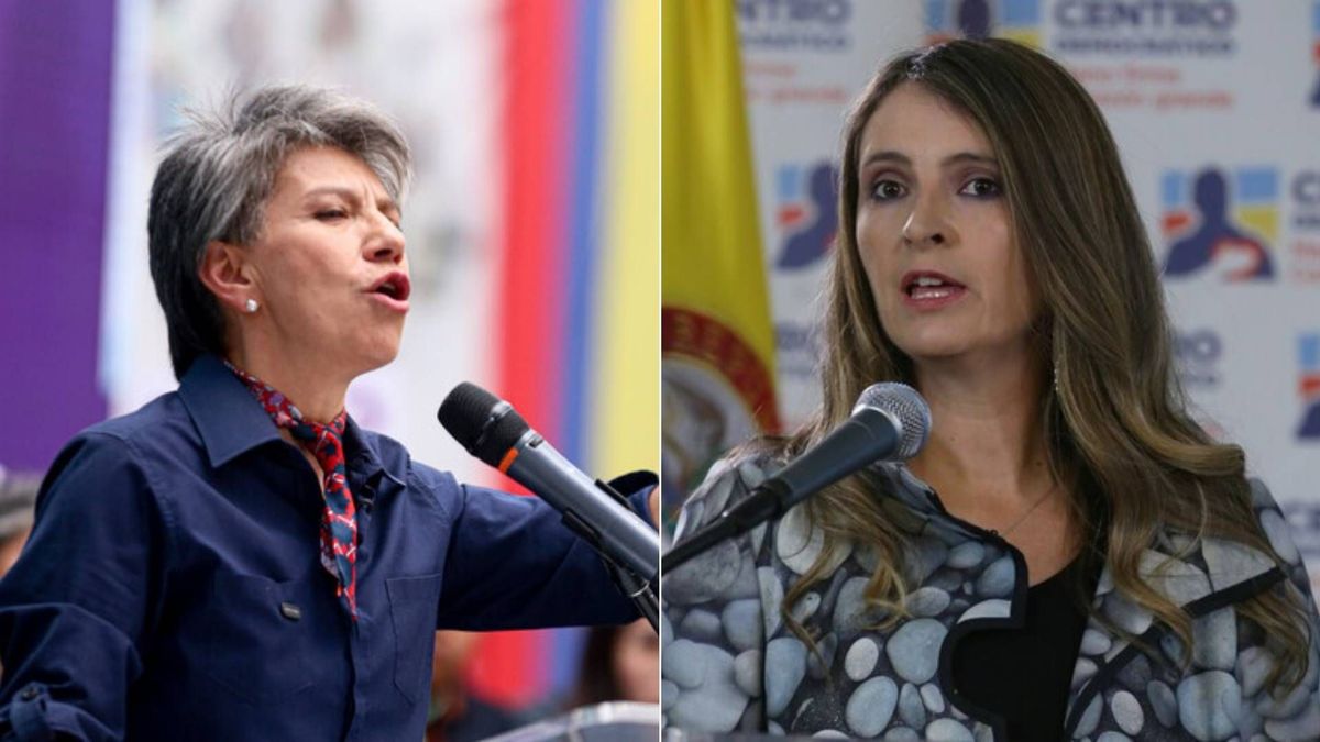 Claudia López durante la conversación en la que se refirió a Paloma Valencia y al uribismo.