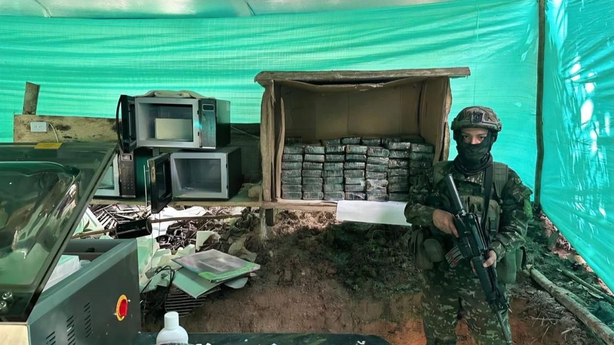 Un laboratorio para el procesamiento de clorhidrato de cocaína fue ubicado y destruido en Santander, en una operación conjunta contra el Clan del Golfo.