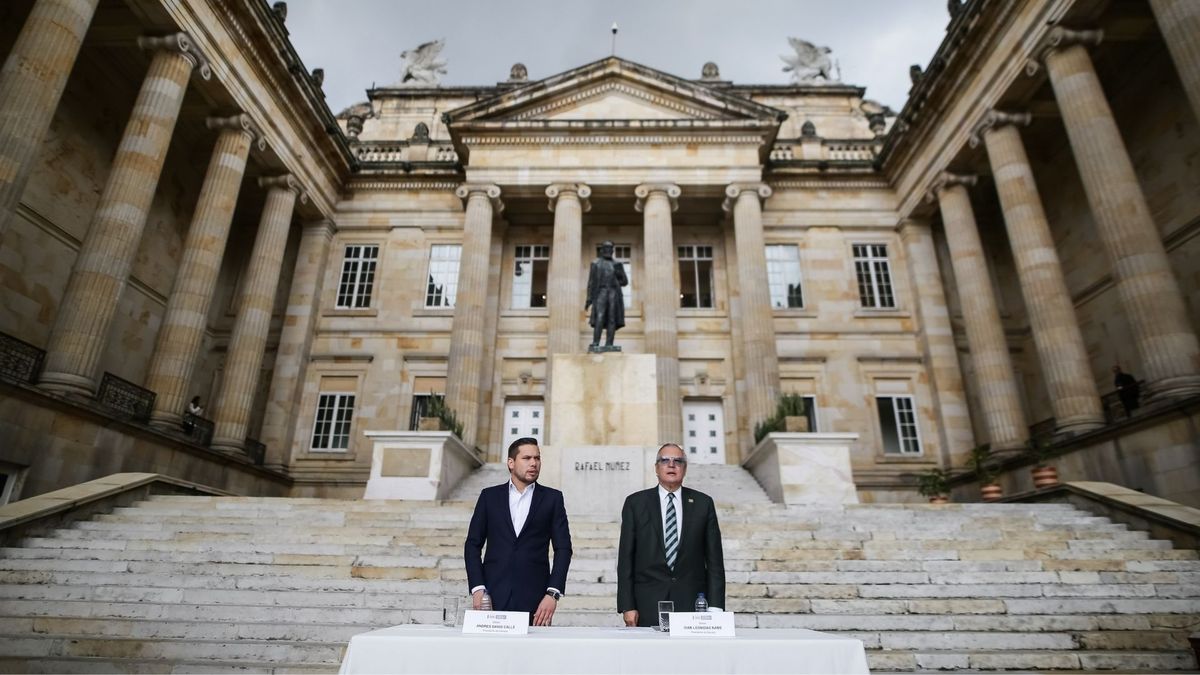 Andrés Calle e Iván Name fueron presidentes del Congreso. Ahora pasan al banquillo de los acusados en la Corte Suprema de Justicia por el caso de corrupción en la UNGRD.
