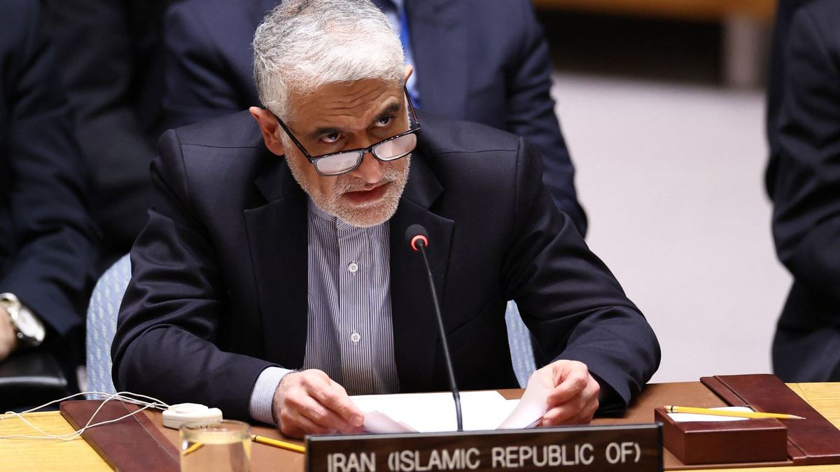 El embajador de Irán ante la ONU, Amir-Saeid Iravani, habla durante una reunión del Consejo de Seguridad de las Naciones Unidas. Febrero 2026.