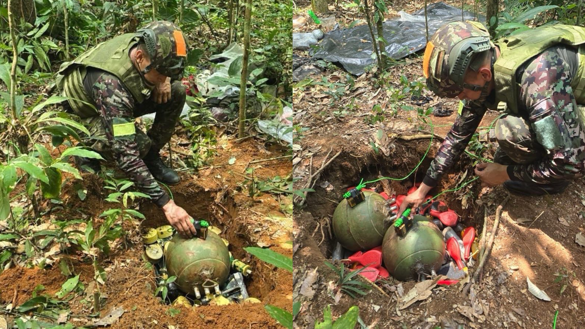Balones bomba de las disidencias de las Farc.