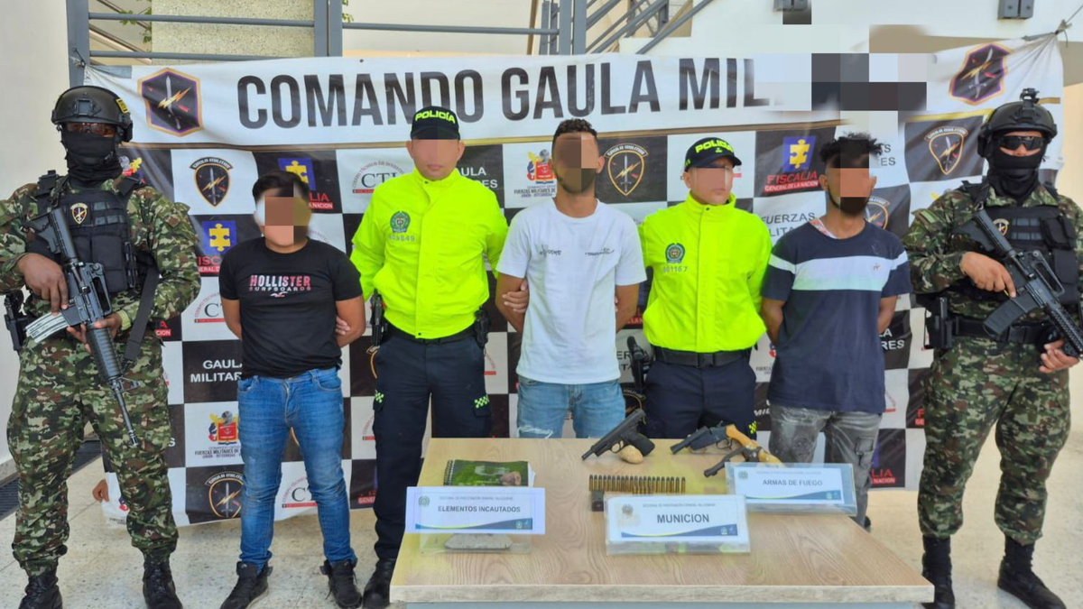 Presuntos integrantes del Clan del Golfo capturados en Cesar.