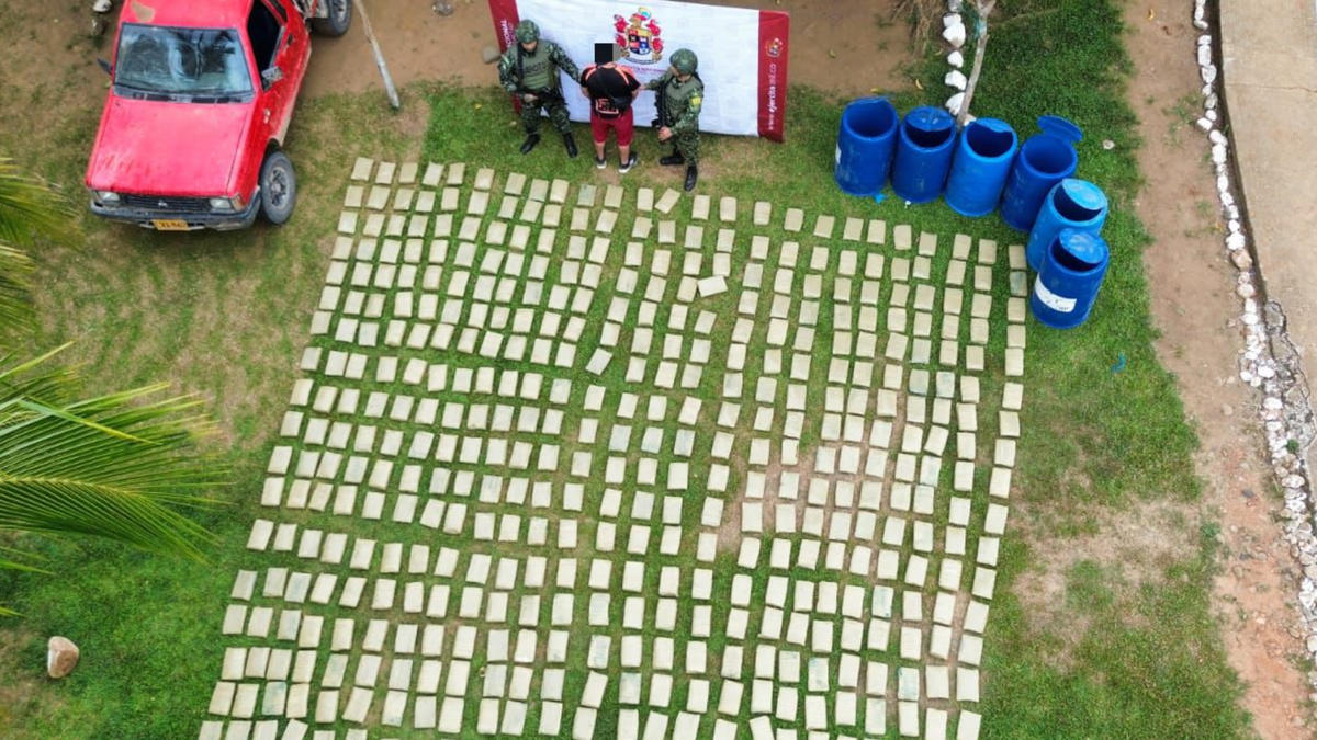 Cargamento de droga de alias Calarcá incautado por el Ejército Nacional en Meta.