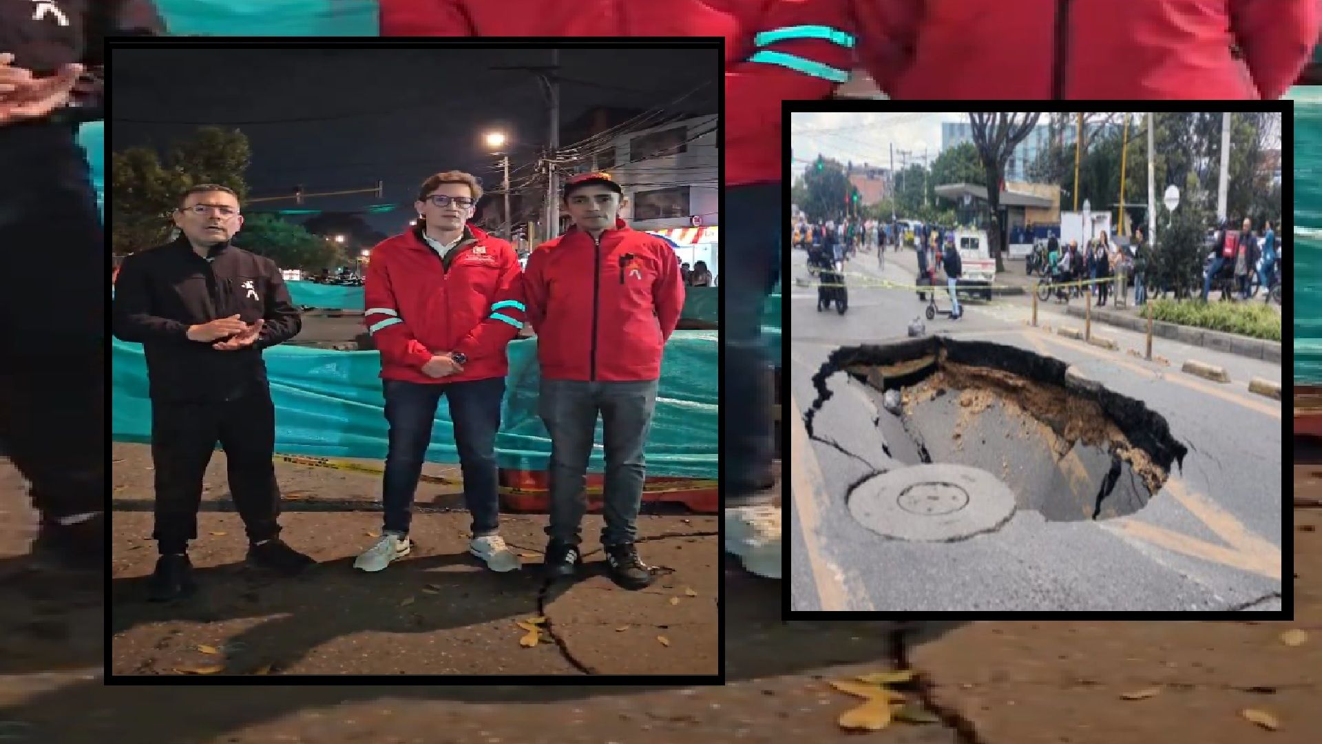 Cierre vial en Suba por socavón.