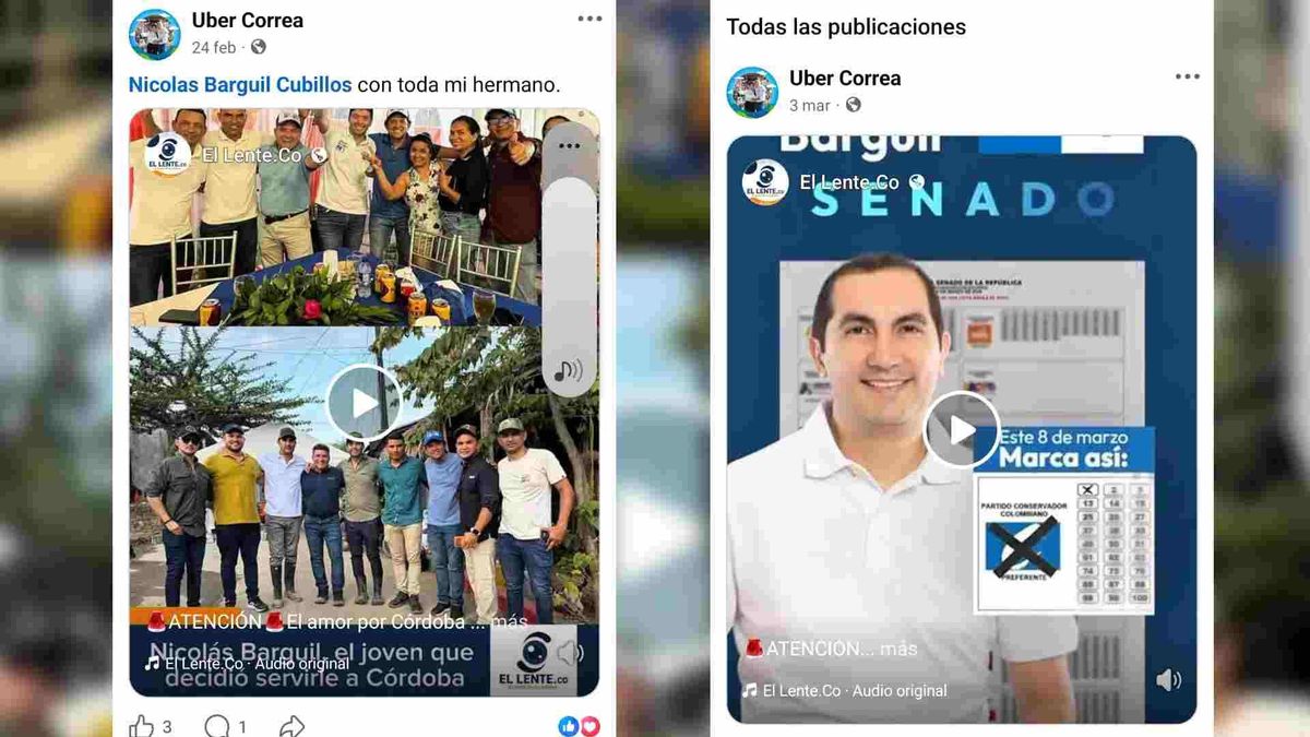 Imagen del exconcejal Uber Correa promocionando la campaña de David Barguíl.