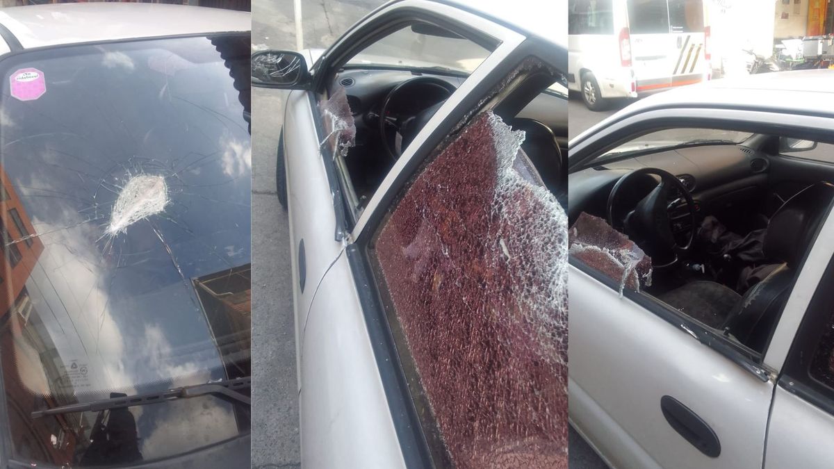 Vehículo golpeado en Bogotá