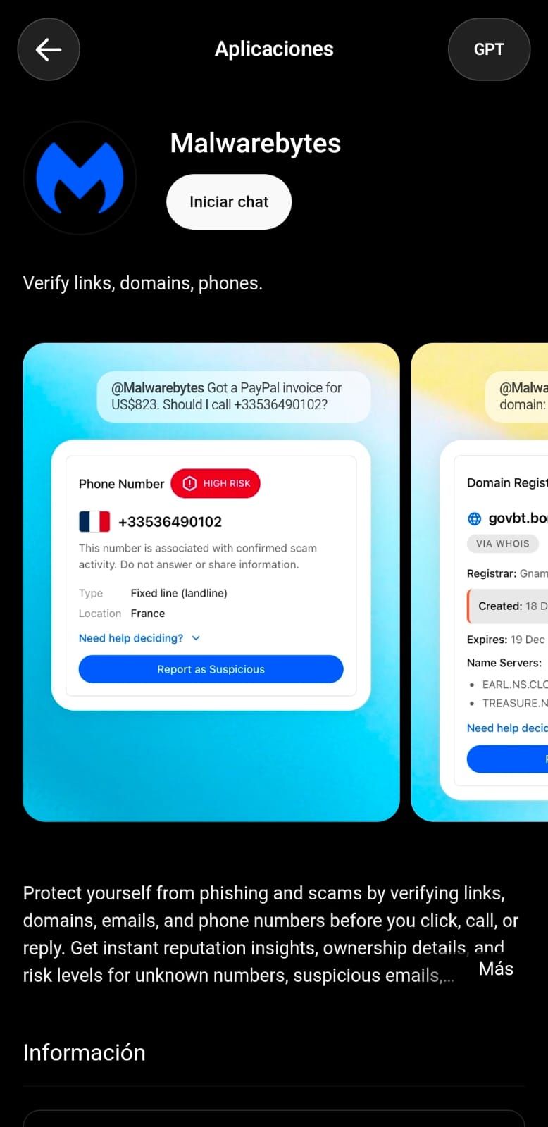 ChatGPT y Malware Bytes