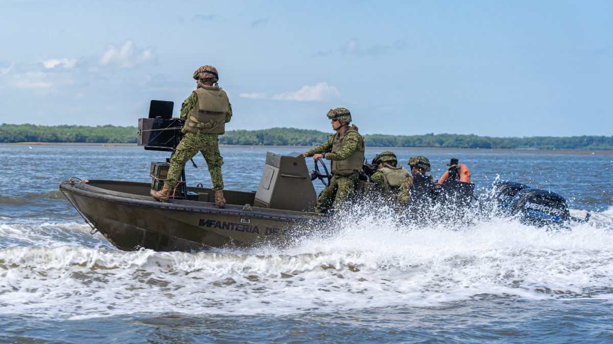 Tropas de la Armada Nacional.