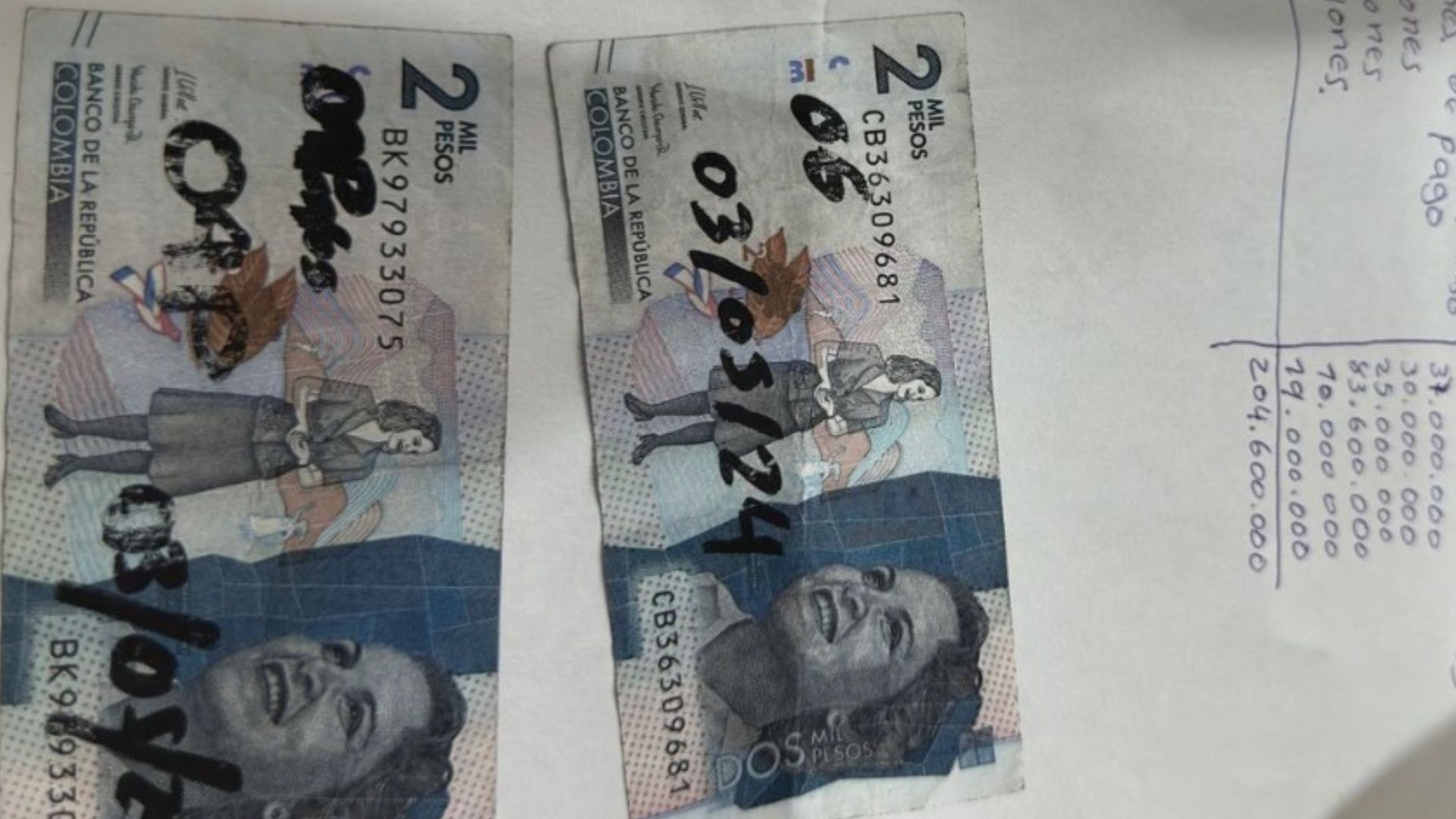 El dinero era marcado con claves para registro de los movimientos