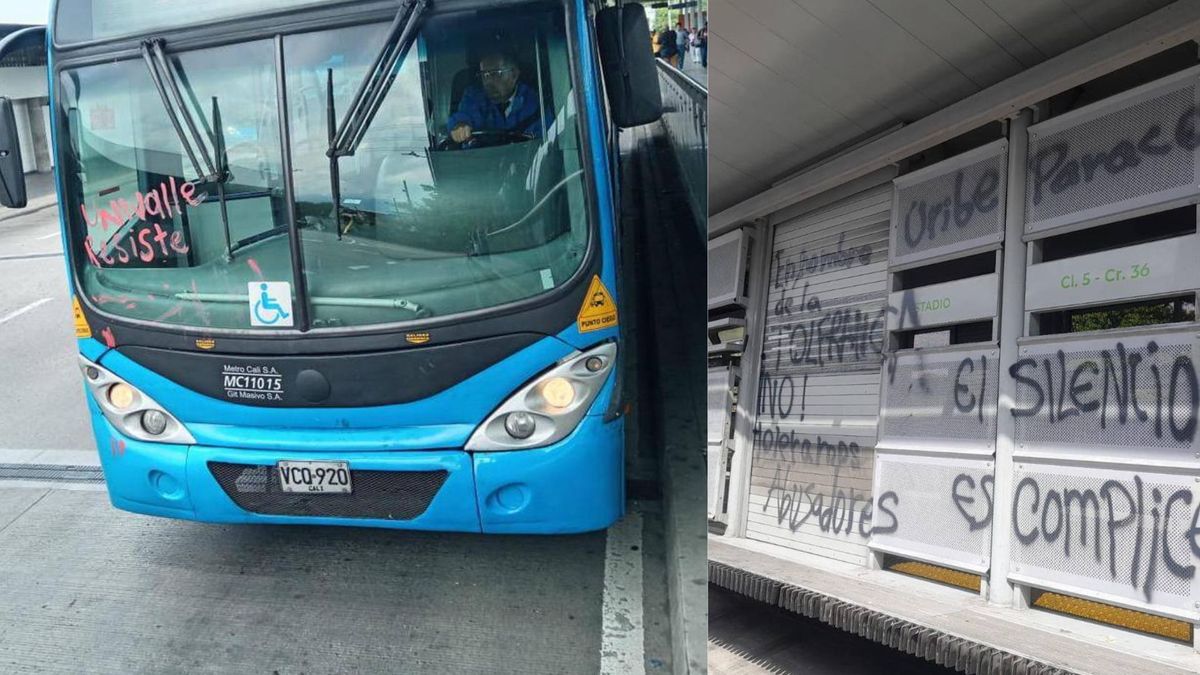 Estudiantes de univalle vandalizaron buses del MIO
