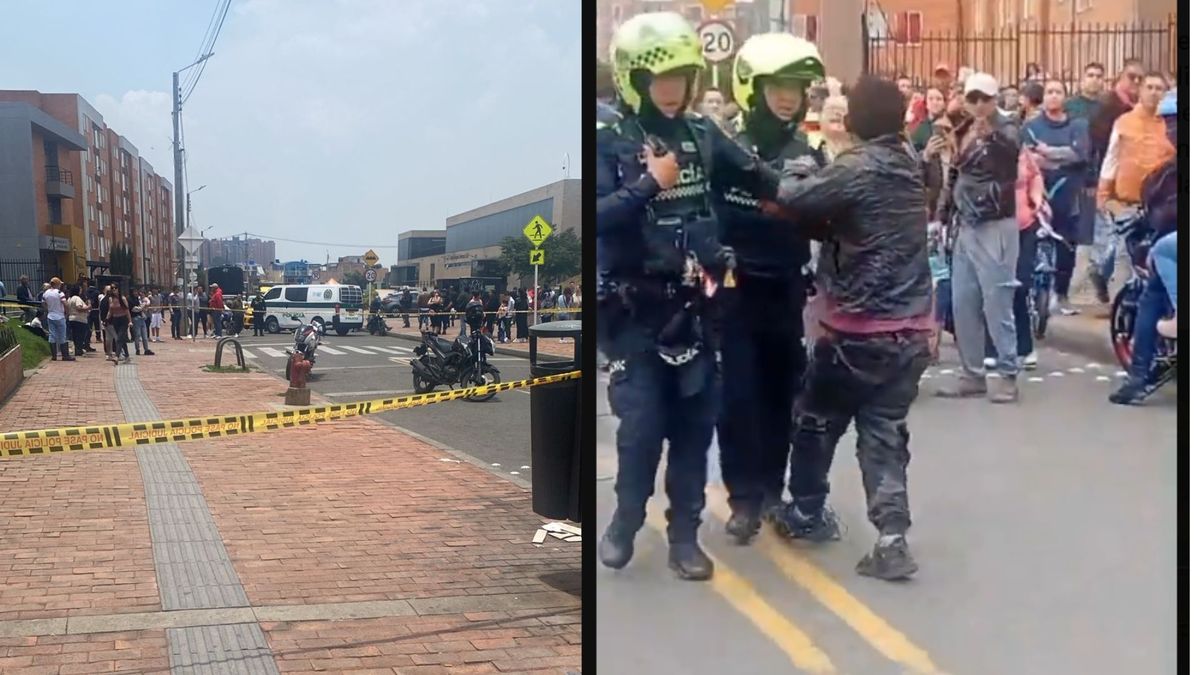 Habitantes del barrio Madelena en Bogotá, capturan joven que había asesinado a un hombre.