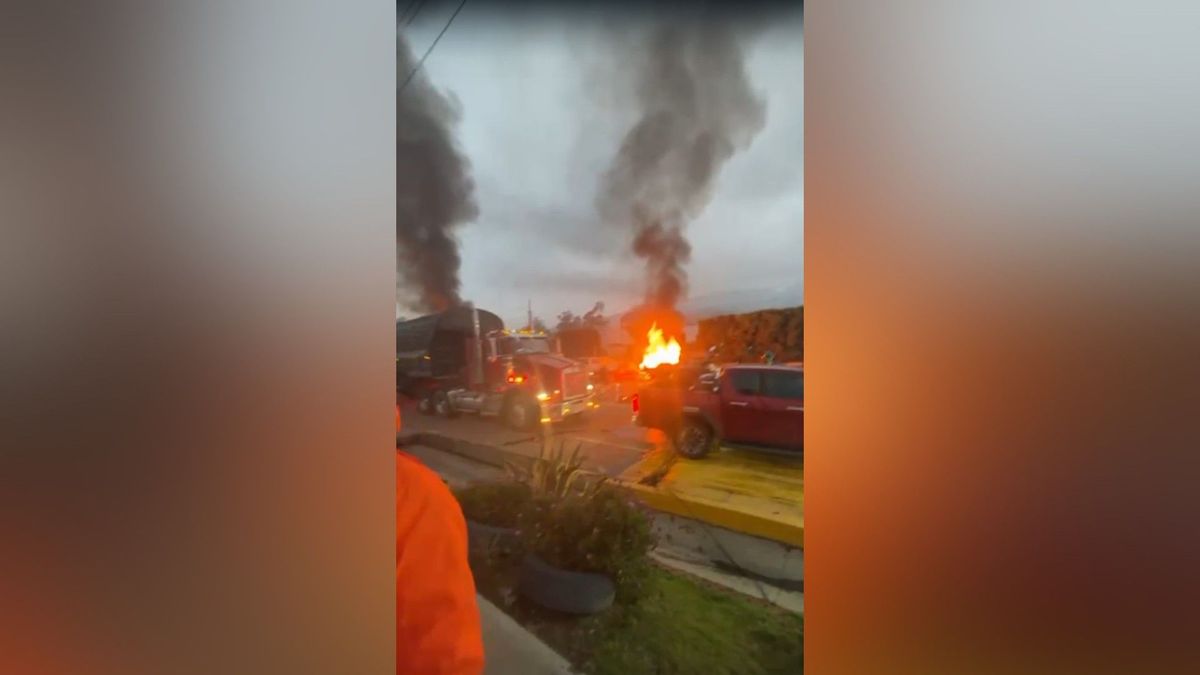 Incendio en peaje de Zipaquirá