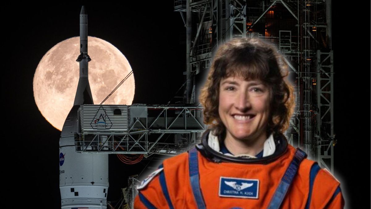 Christina Koch arregló el sistema de baño del cohete.
