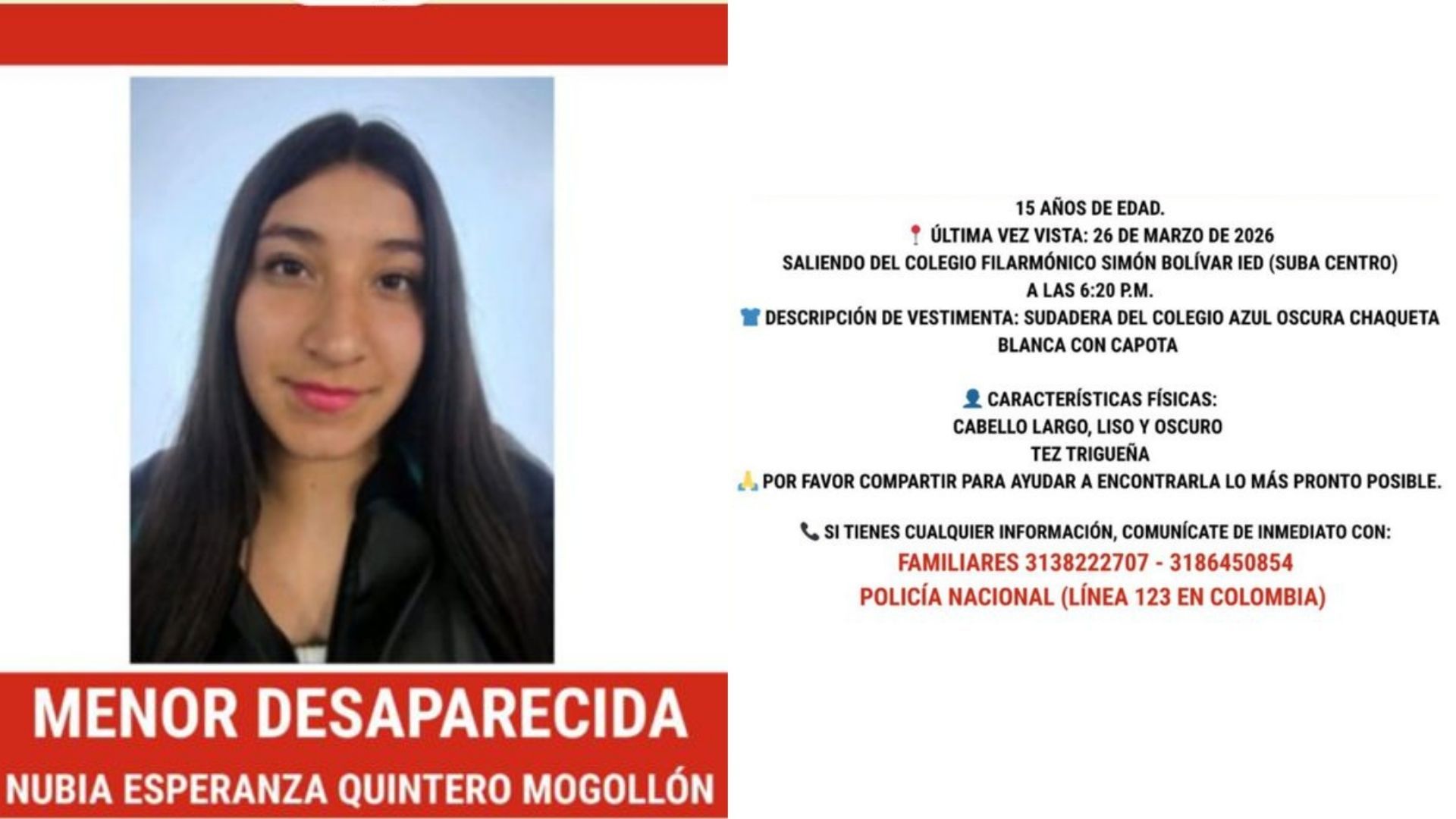 Sus familiares notificaron a las autoridades la desaparición