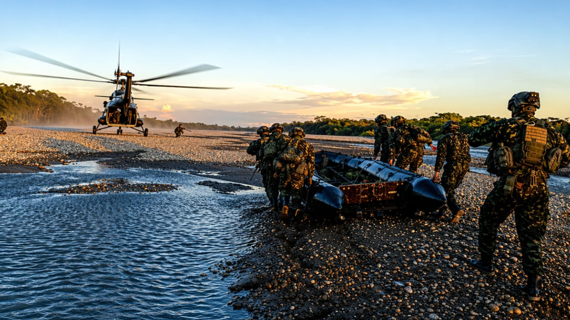 Operaciones militares del Ejército contra la minería ilegal. 