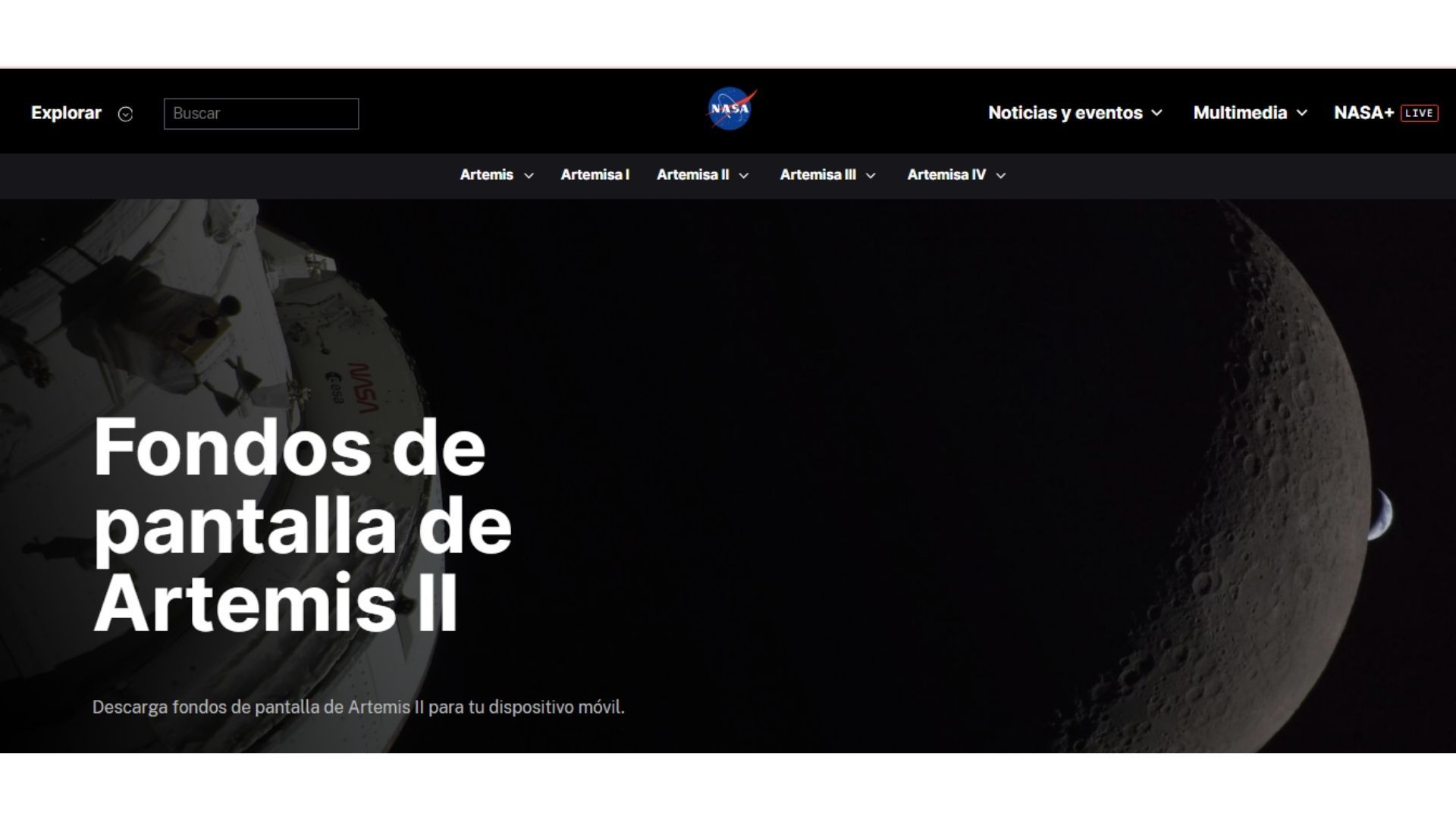 Imágenes captadas durante la misión Artemis II muestran la Tierra y la Luna desde la nave Orión.