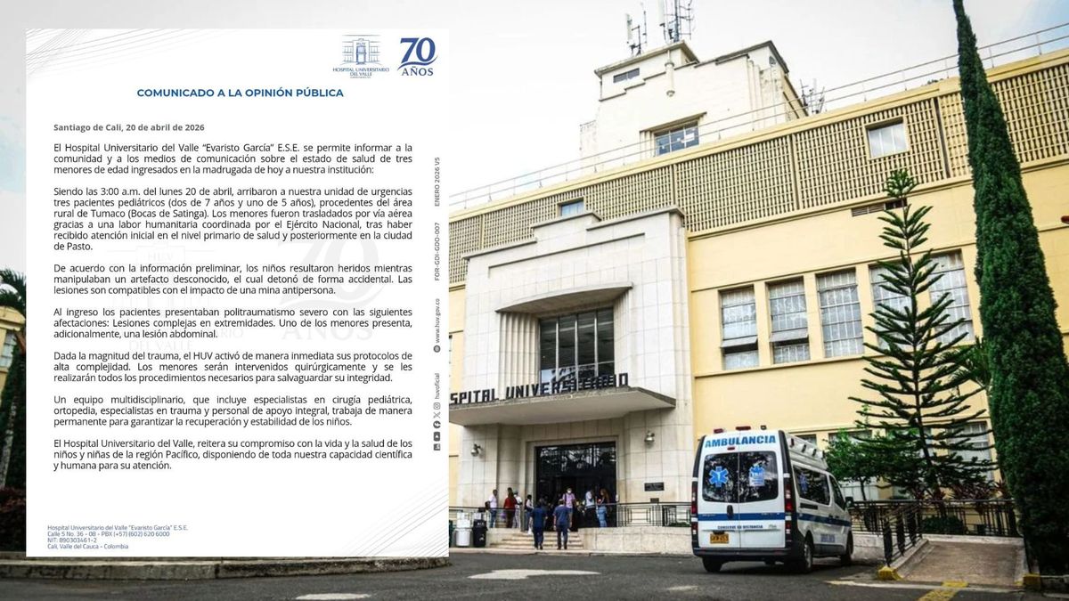 Hospital Universitario del Valle entrega primer parte médico de los niños