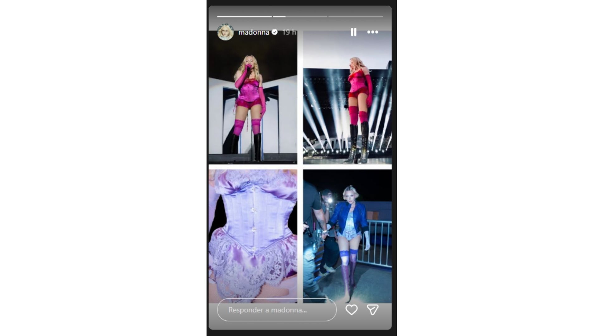 Madonna junto a Sabrina Carpenter en Coachella, presentación en la que utilizó piezas de su archivo personal.