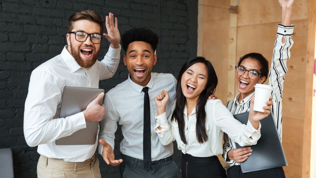 Trabajadores felices