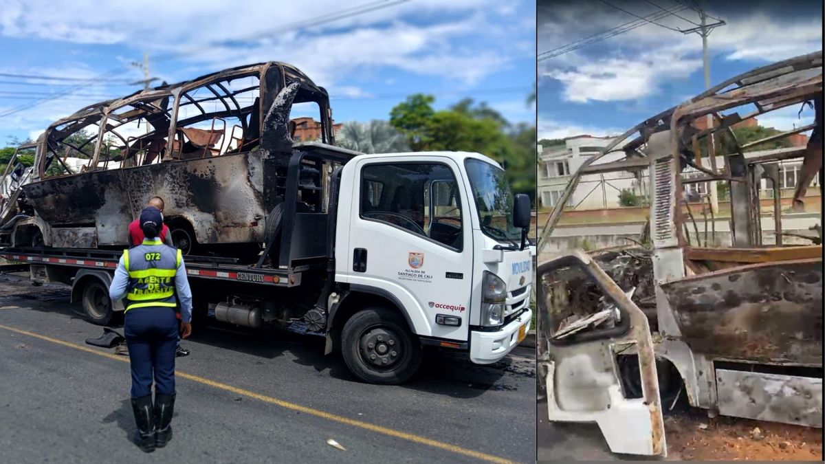 Así quedó el vehículo usado para el atentado terrorista en Cali