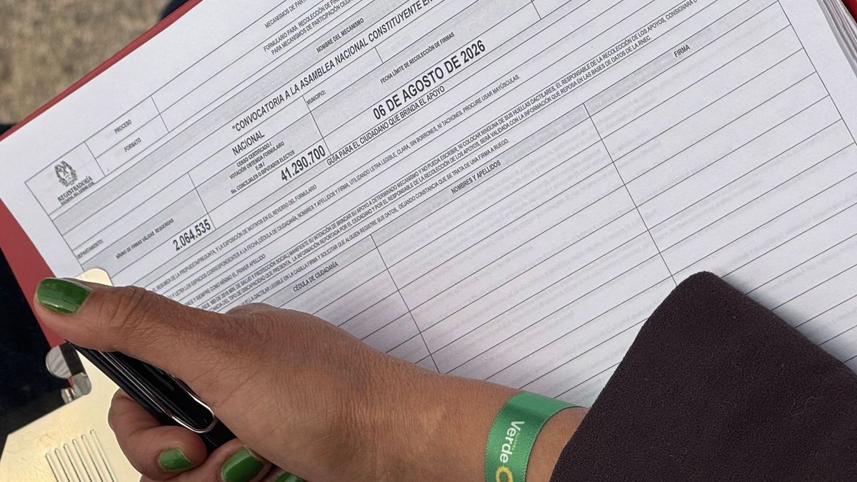 Recolección de firmas para la Constituyente.