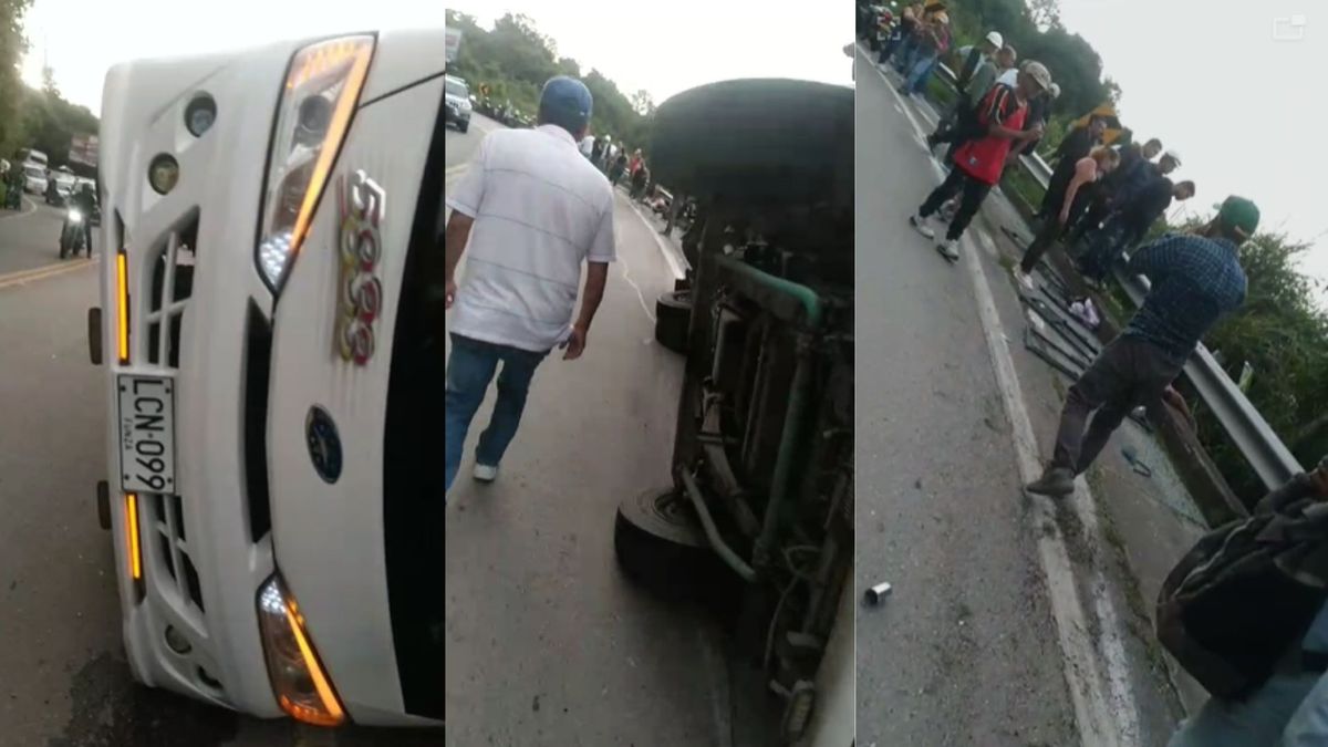 Accidente vía la Mesa.