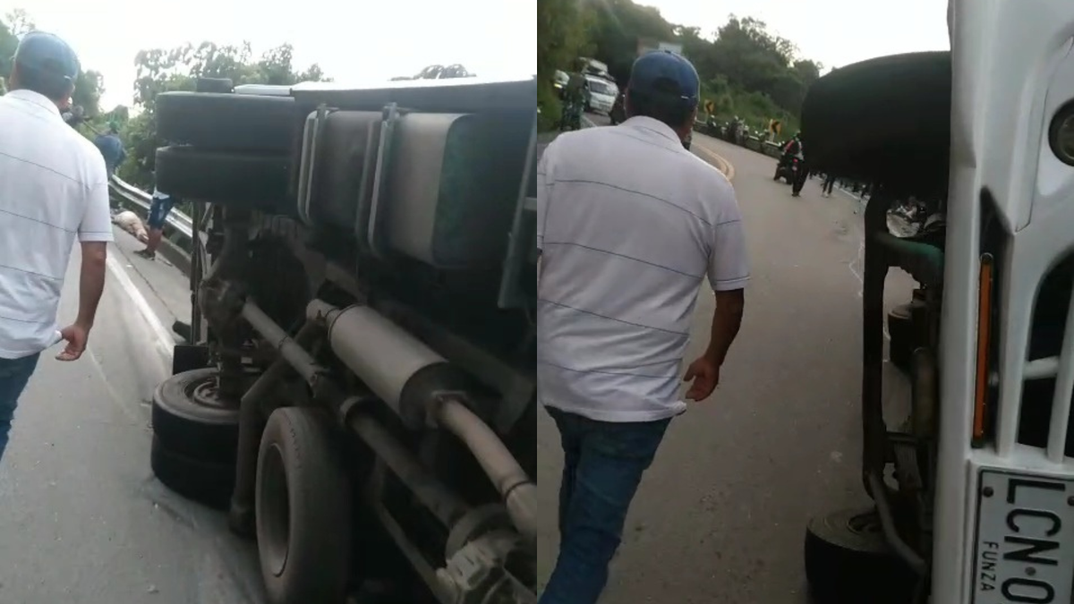 Accidente vía La Mesa