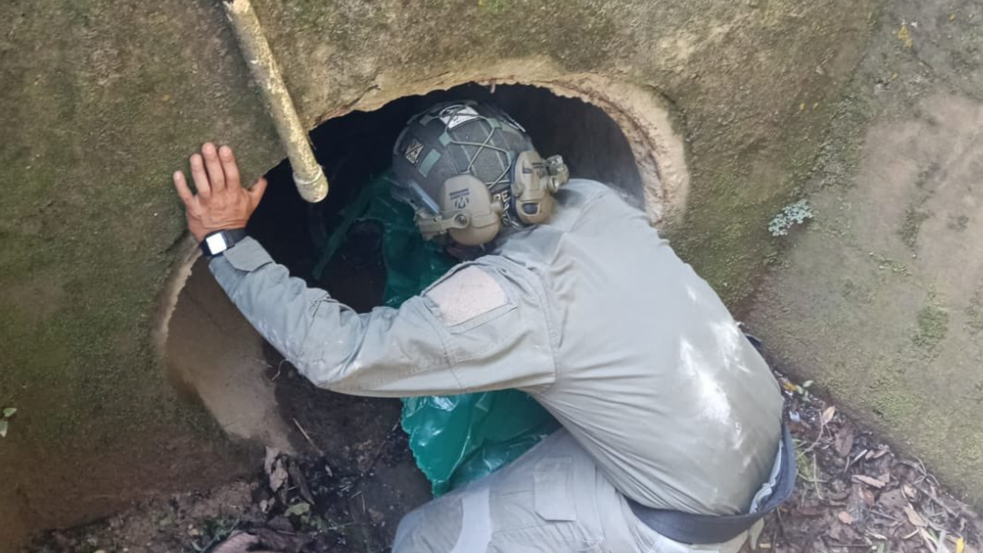 Explosivos hallados en la vía Panamericana. 