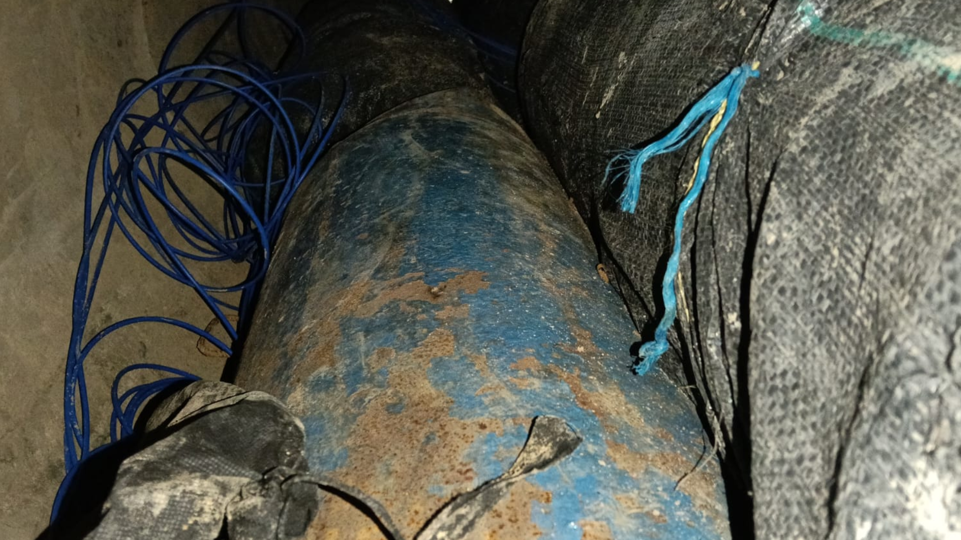 Explosivos hallados en la vía Panamericana.