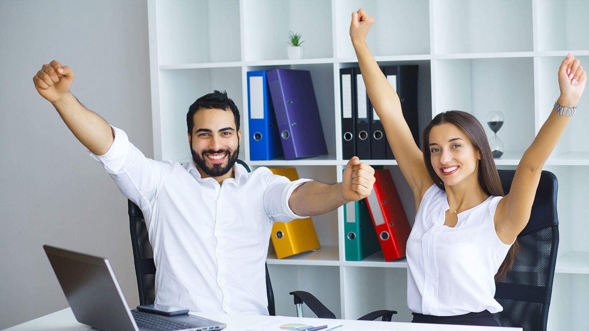 Trabajadores contentos