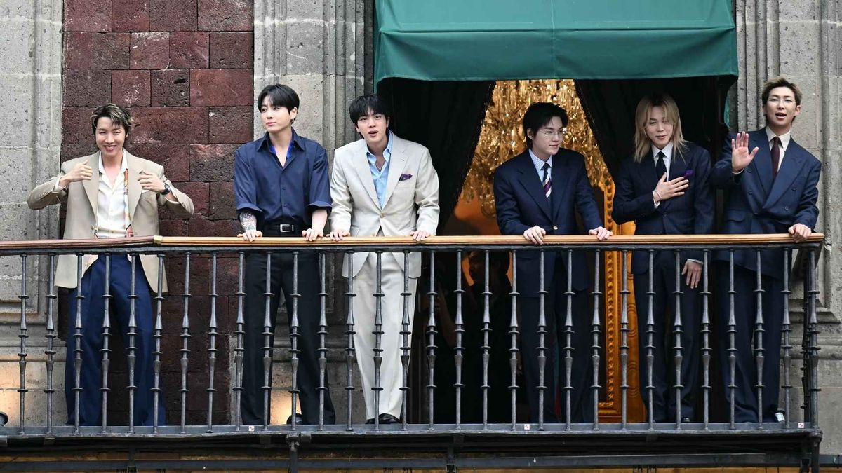 Encuentro entre BTS y la presidenta de México en el marco de su visita al país.