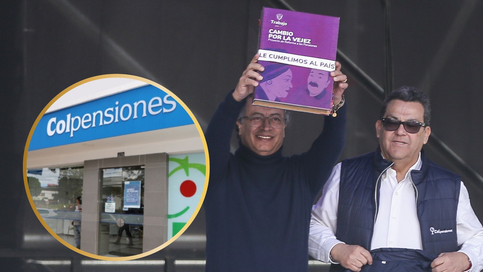 Presidente Gustavo Petro y presidente de Colpensiones, Jaime Dussán.