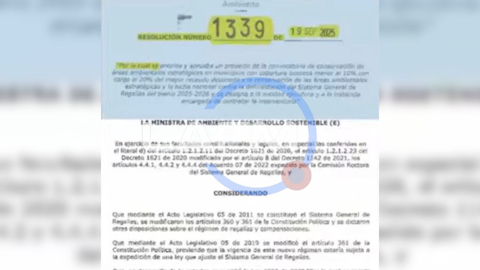 Resolución Ministerio de Ambiente