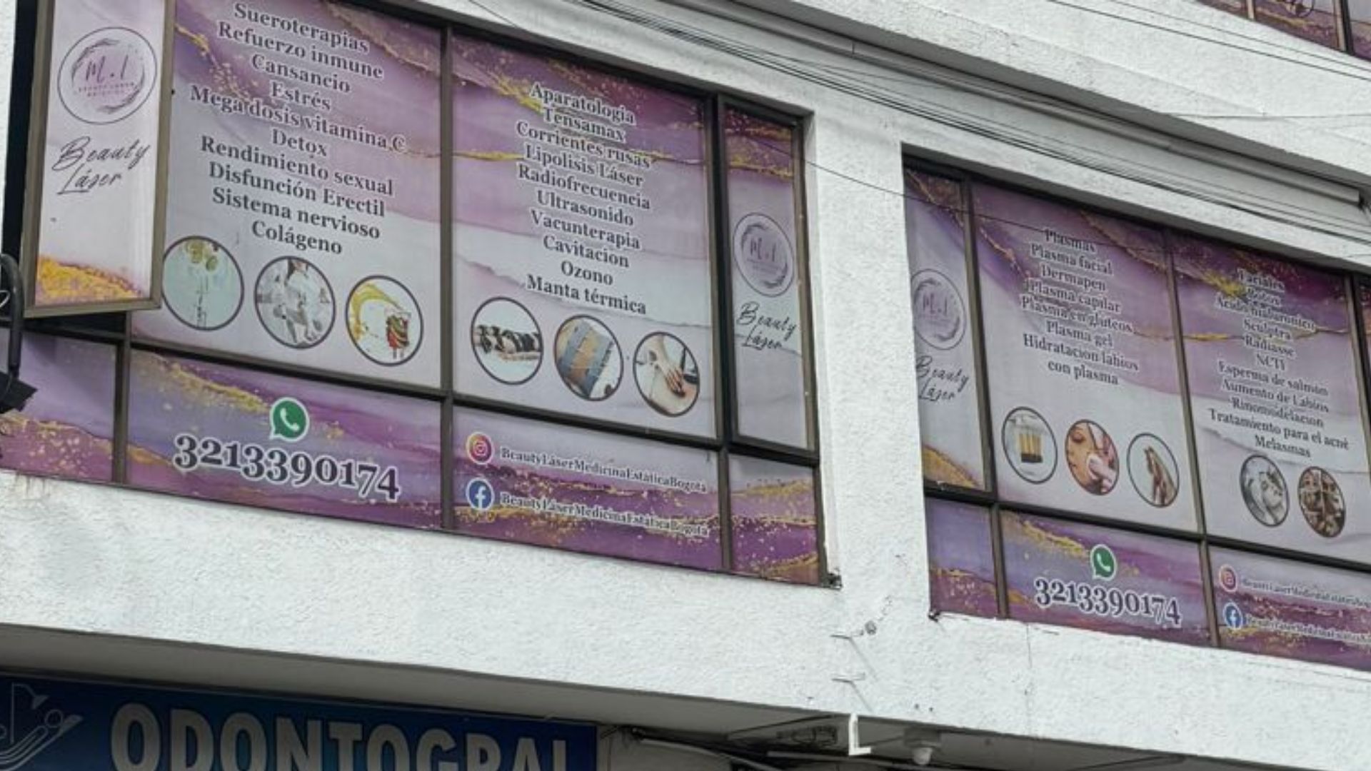 Fachada de 'Beauty Láser', centro estético donde Yulixa Toloza se realizó a liposucción y luego desapareció
