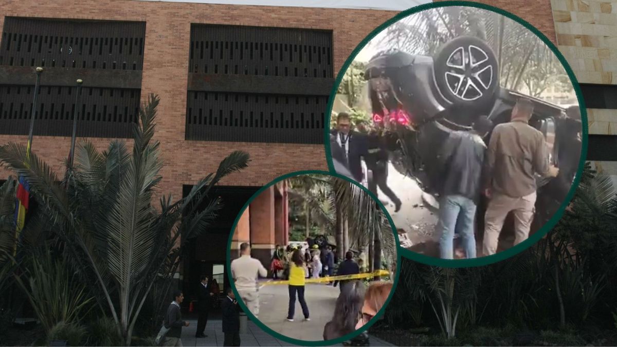 Carro cae desde el segundo piso en el Club El Nogal, en el norte de Bogotá.