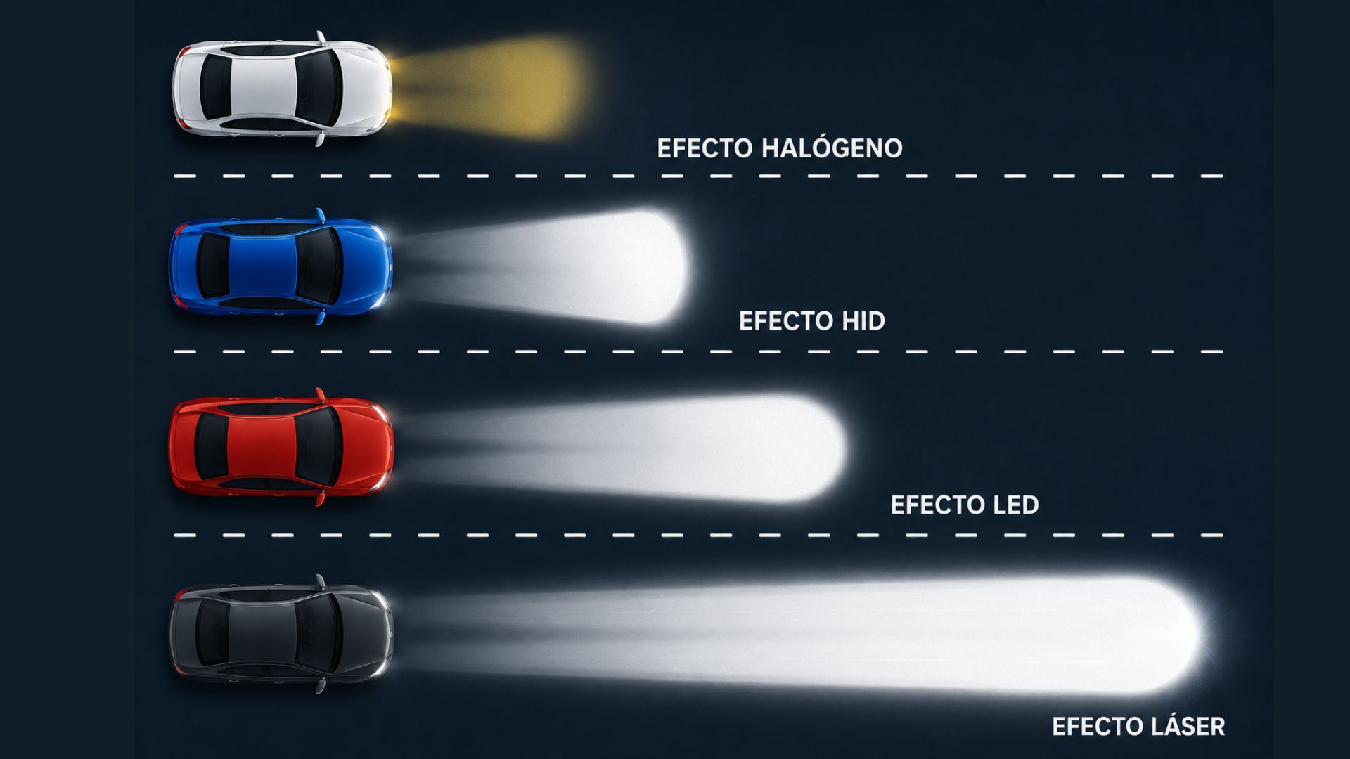 Las luces más potentes se desarrollan con tecnología láser.