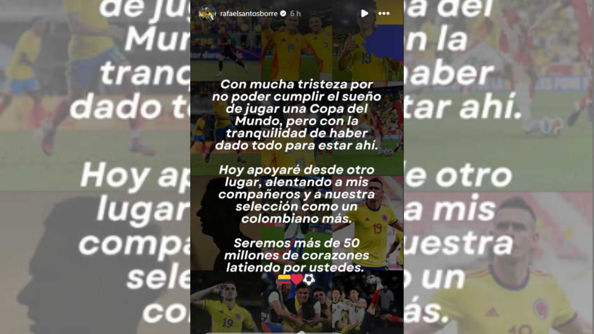 Rafael Santos Borré envía menaje de tristeza por no estar en el Mundial 2026 con la Selección Colombia