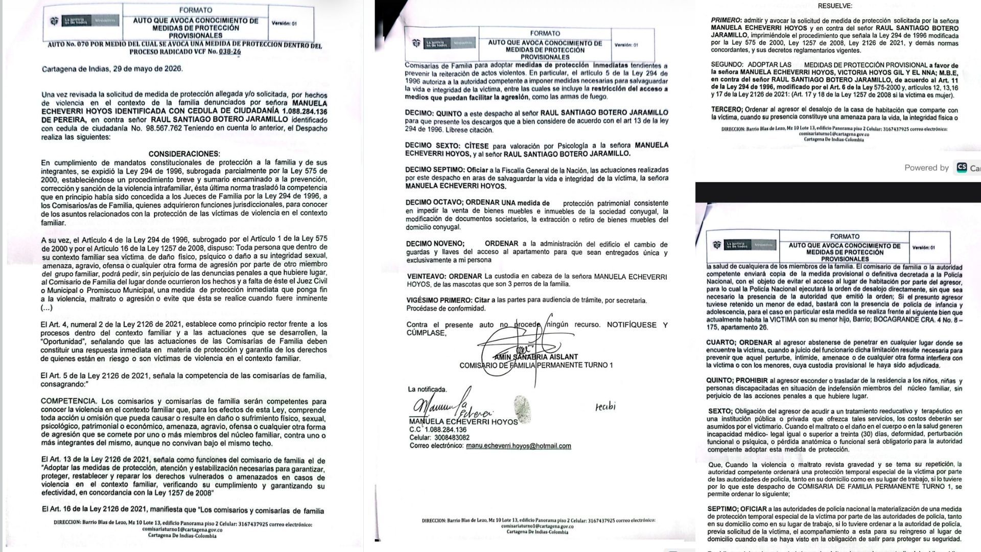 La Comisaría también citó al candidato para que presente su versión de los hechos y los argumentos que considere pertinentes dentro del trámite. 