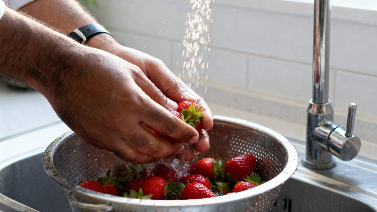 El lavado correcto de las frutas ayuda a reducir bacterias y residuos presentes en la superficie de los alimentos.