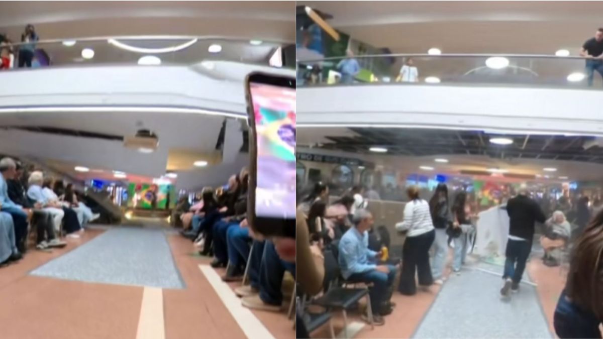 El ciudadano captó la caída del techo mientras grababa un evento.